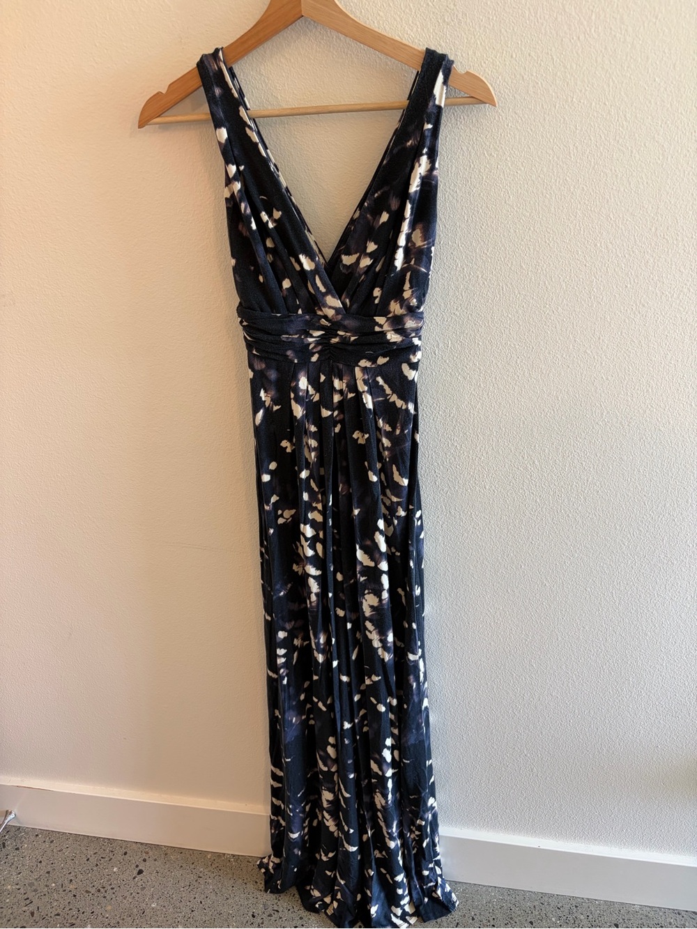 Tart Navy and Cream Printed Wrap Maxi Dress